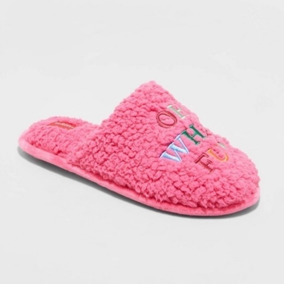 Wondershop Pink Oh What Fun Christmas Holiday Slippers - Picture 2 of 8
